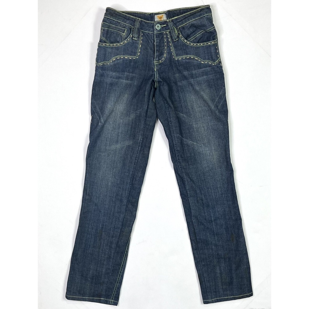 Antik Denim Jeans Women's Size 27 Blue Button Fly Embroidered